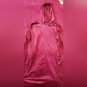 Maroon, Velvet tie side dress
